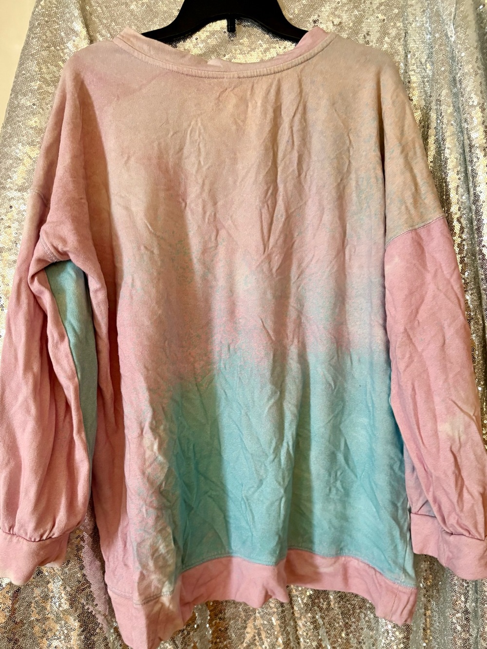 Anthropologie Pastel Pink & Blue Tie-Dye Long Sleeve Tee